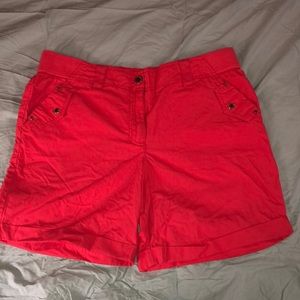 JONES NEW YORK DEEP CORAL SHORTS SZ 14